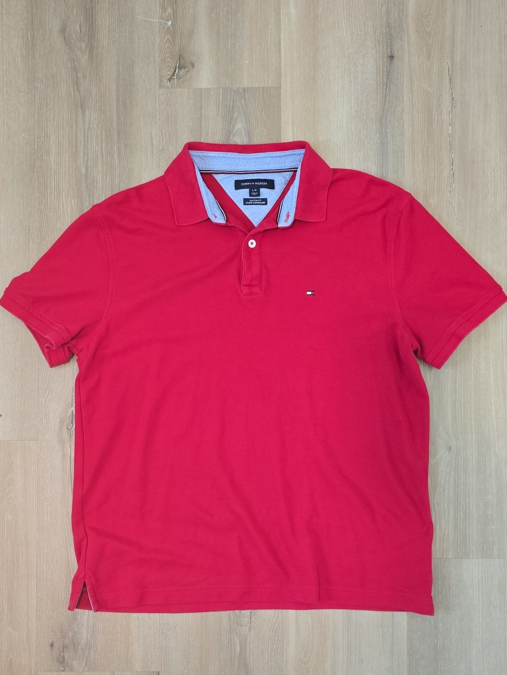 Tommy Hilfiger Men's Bright Red Polo with Signature Logo
